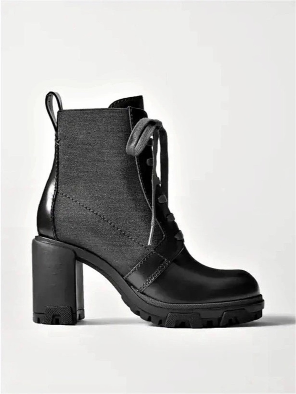 rag & bone Shaye High Boots Black Lug Sole Chunky Heel Size 40 / US 10 BNWOB
